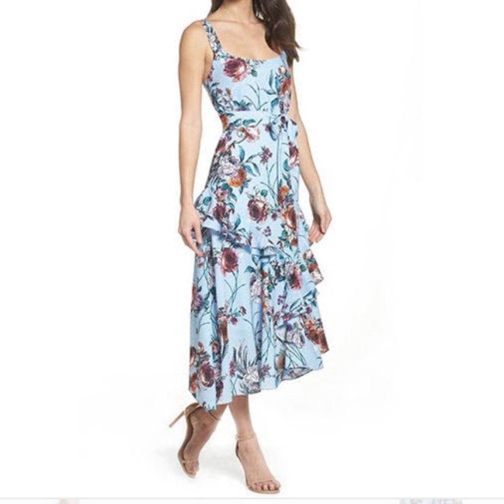 Cooper St. 'Botanical' Asymmetric Ruffle Sundress